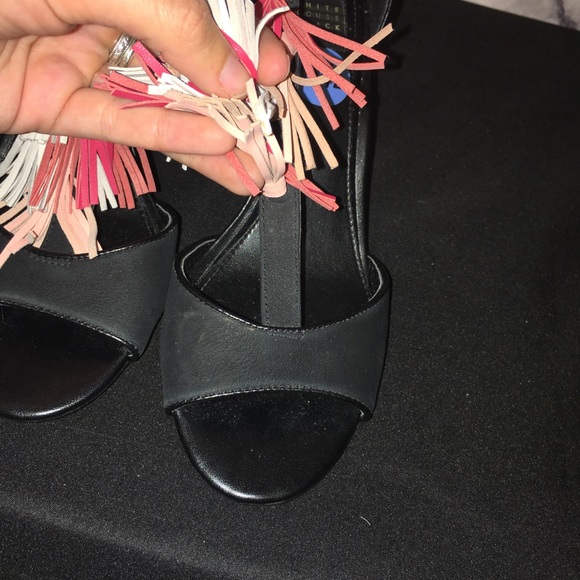 White House Black Market Black Fringe Heel - Picture 6 of 6